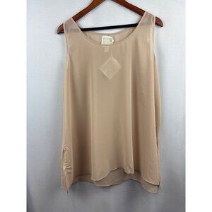 Women’s Wynne Layers Size 1X Tan Sheer Tank Blouse